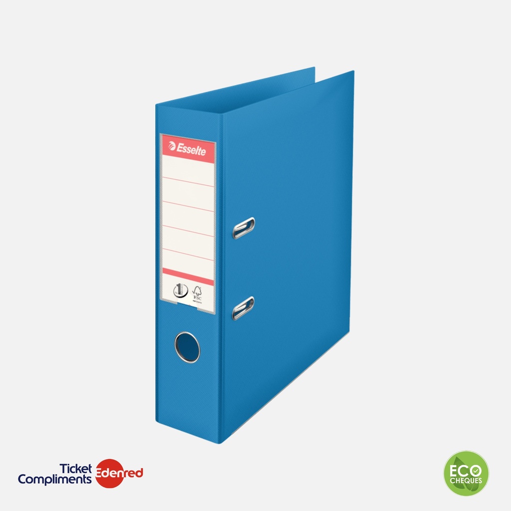 Classeur Esselte à levier polypropylène - Dos de 75mm- Format Folio A4+ – Bleu