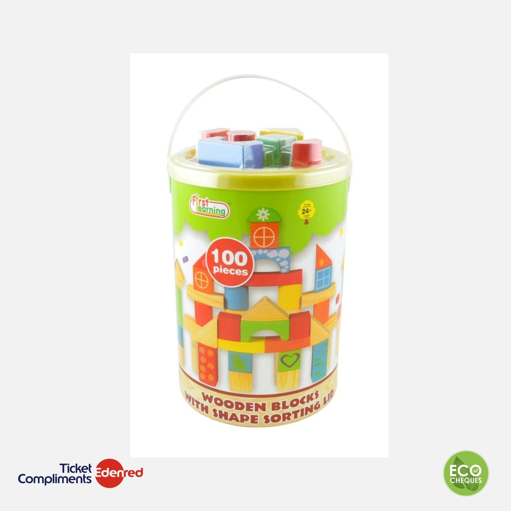 Amuuso - Blocs de bois colorés - 100st - 24m+