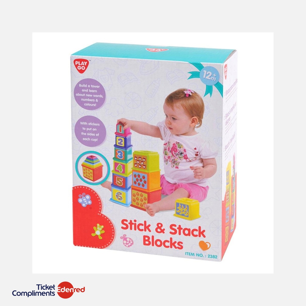 Playgo - Coller et empiler des blocs - 12m+ 