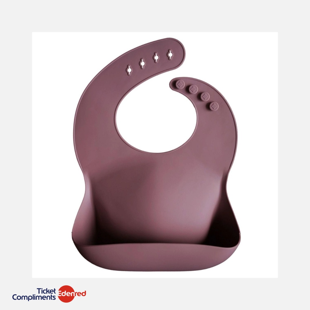 Mushie - Bavoir en Silicone - Dusty Rose - 6m+