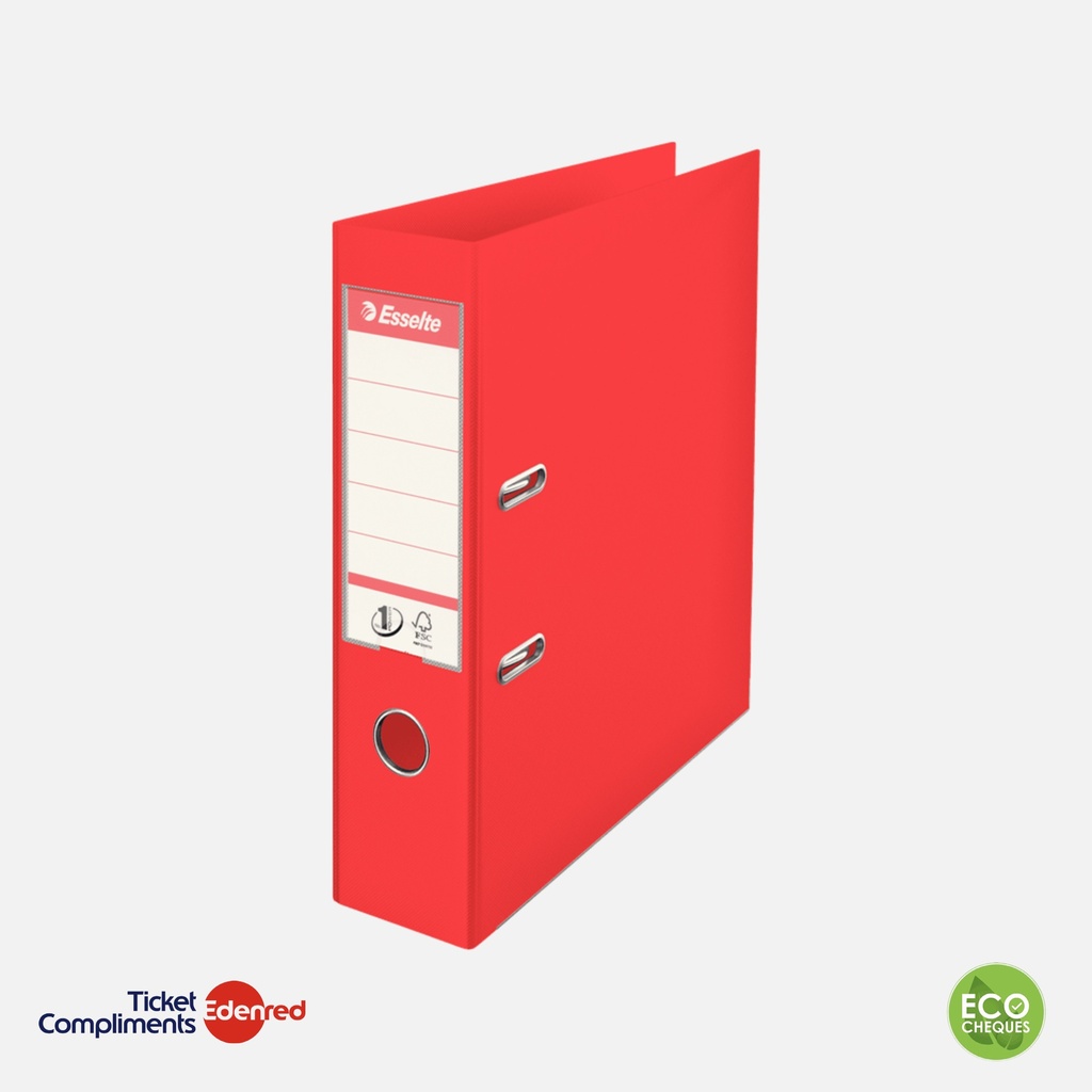 Classeur Esselte à levier polypropylène - Dos de 75mm- A4 – Rouge