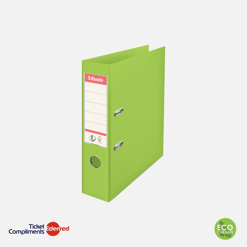 Classeur Esselte à levier polypropylène - Dos de 75mm- A4 – Vert