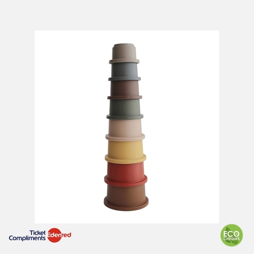 [70.003.20] Mushie - Stacking Cups Retro - 0m+