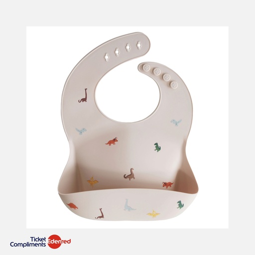 [70.002.15] Mushie - Bavoir en Silicone - Dino - 6m+