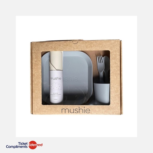 [70.999.41] Mushie - Coffret repas pour tout-petits - Cloud - Whales - Giftbox - 6m+