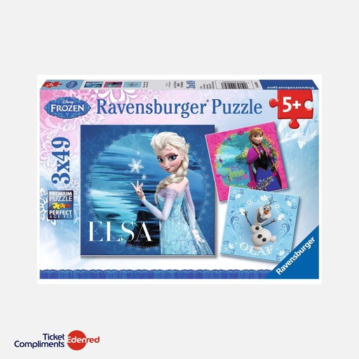[92697] Ravensburger – Puzzel - 3 x 49 stukjes – Frozen – 5+ 