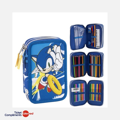 [2700002296] Cerda - Plumier avec Accessoires - Sonic - 3+