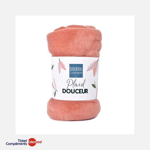 [DC4571] Doudou et Compagnie - Plaid Douceur - Terracotta - 70 x 100 cm  - 0m+