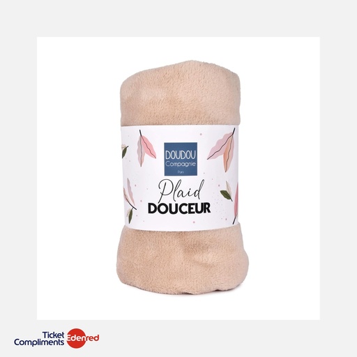 [DC4575] Doudou et Compagnie - Plaid Douceur - Beige - 70 x 100 cm  - 0m+
