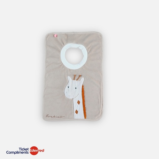 [BB2113.30] Noukie's - Bavoir funny en éponge girafe - Beige - 6m+