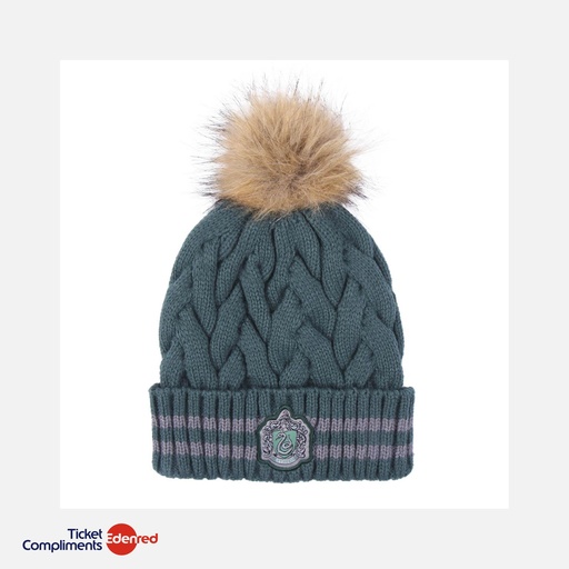 [2200009659] Cerda - Bonnet en Tricot avec Pompons  - Serpentard - Harry Potter