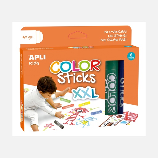 [17538] Apli Kids - Color Sticks XXL 40 g 6 u - 3+