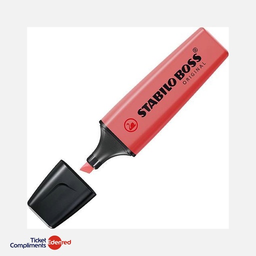 [70/40] Stabilo - Surligneur Boss Original - Pointe biseautée 2.5mm - Rouge - 70/40 