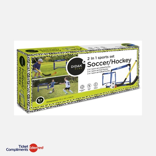 [12064130KID] Didak - Ensemble de Football et de Hockey - 2 en 1 - 55x44x44 cm - 5+  