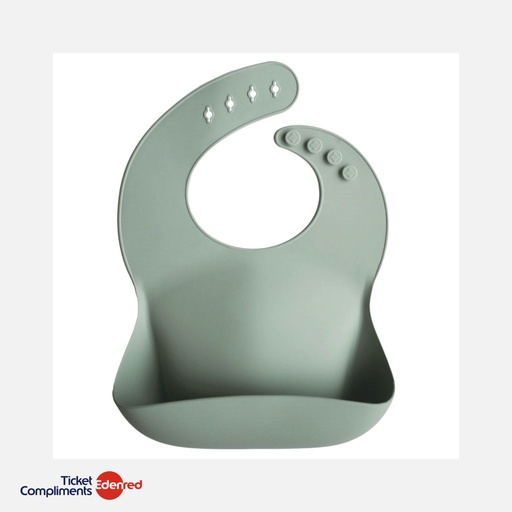 [70.001.06] Mushie - Bavoir en Silicone - Cambridge Blue - 6m+