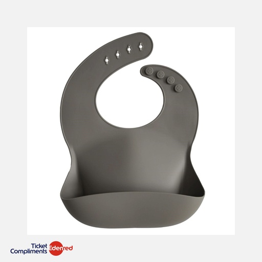 [70.001.17] Mushie - Silicone Slabbetje - Dove Gray - 6m+