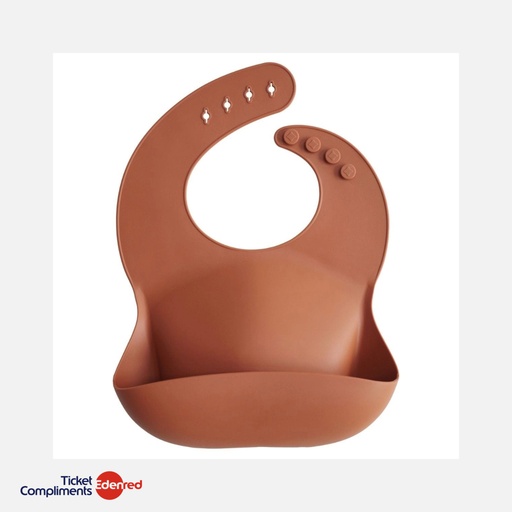 [70.001.16] Mushie - Bavoir en Silicone - Clay - 6m+