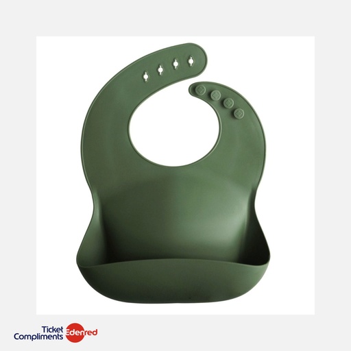 [70.001.14] Mushie - Bavoir en Silicone - Forrest Green - 6m+ 