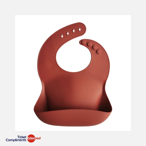 [70.001.09] Mushie - Silicone Slabbetje - Raw Sienna - 6m+ 