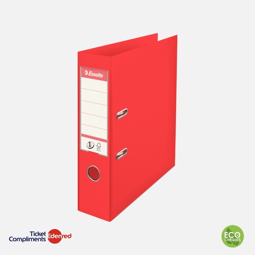 [624068] Esselte Ordner PP /karton met hefboom – Rug van 75mm – A4 – Rood